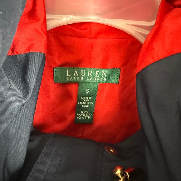 Lauren Ralph Lauren Navy Blue Hooded Field Jacket Gold Hardware Womens Small - Picture 8 of 15